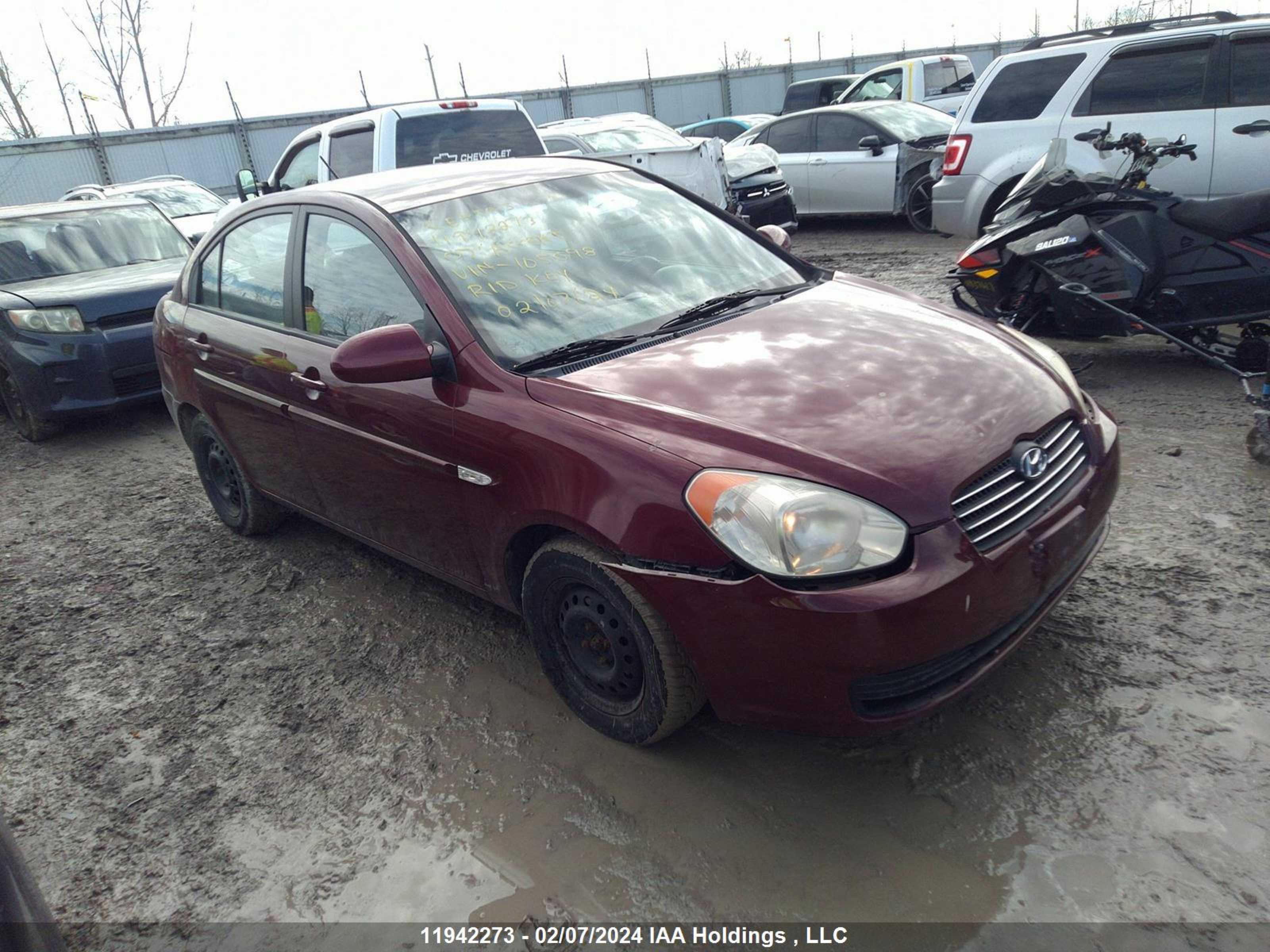 HYUNDAI ACCENT 2007 kmhcn45c87u105098