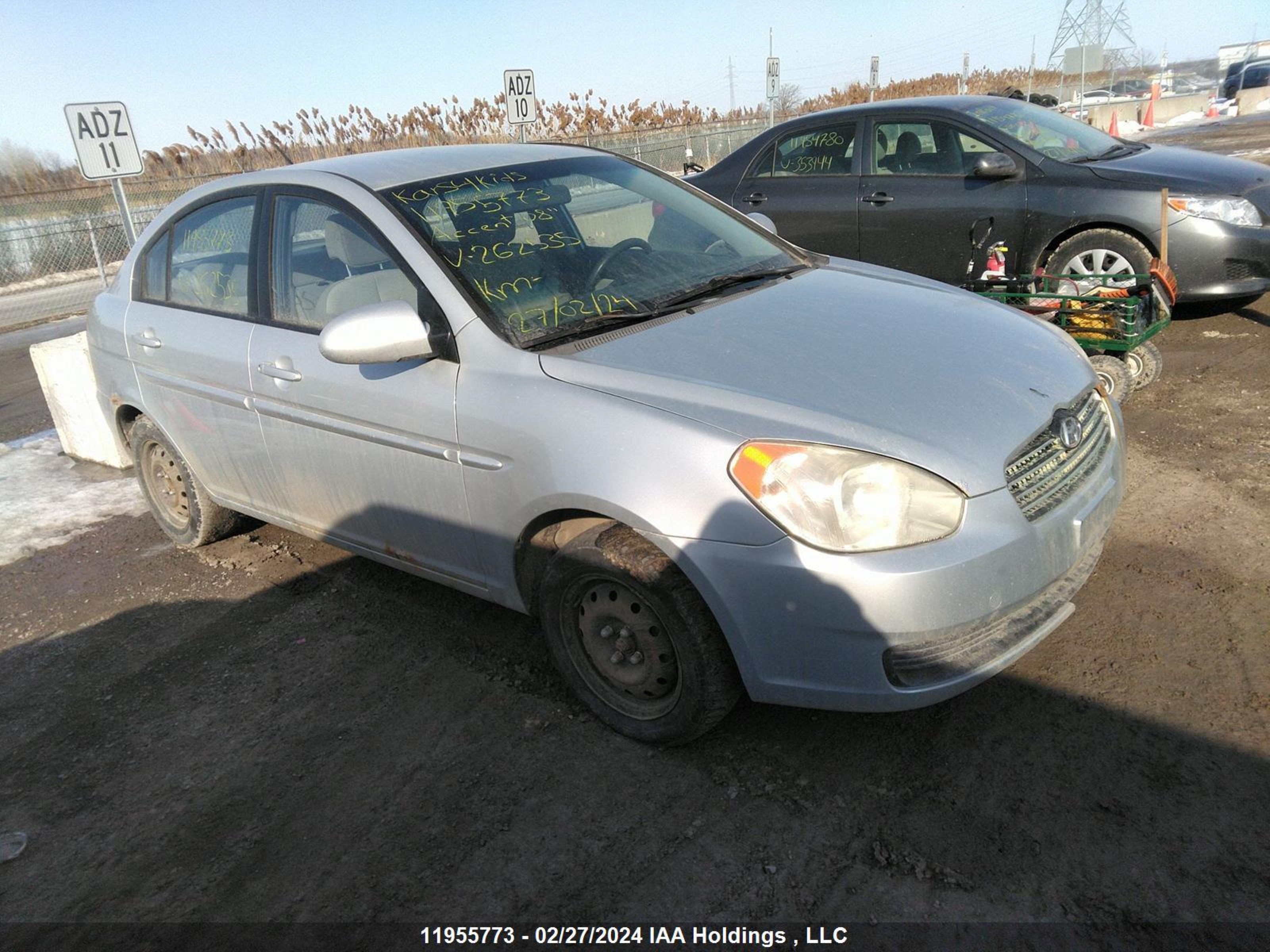 HYUNDAI ACCENT 2008 kmhcn45c88u262535