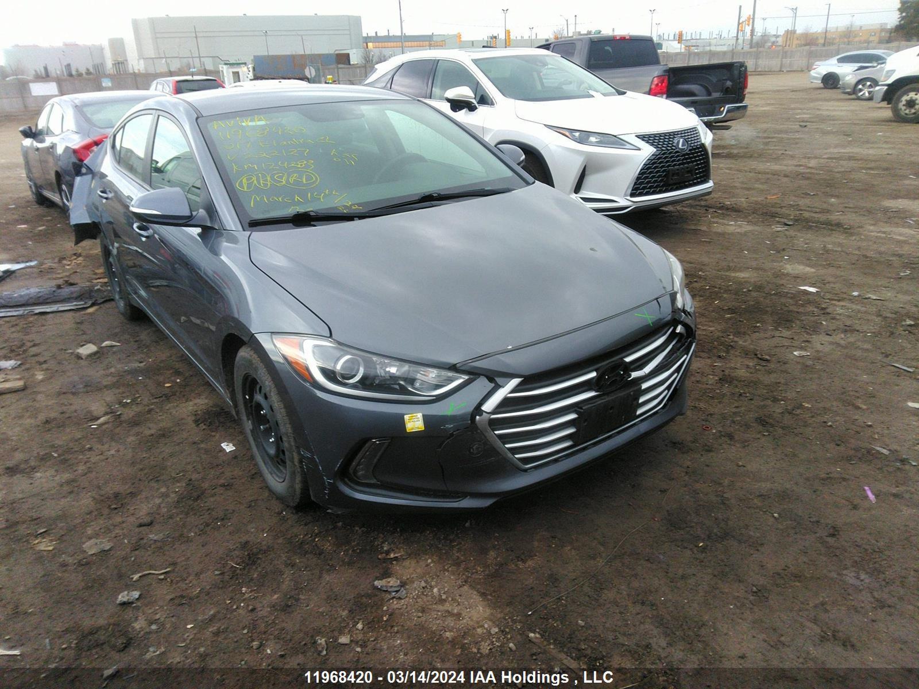 HYUNDAI ELANTRA 2017 kmhd84lf1hu222127