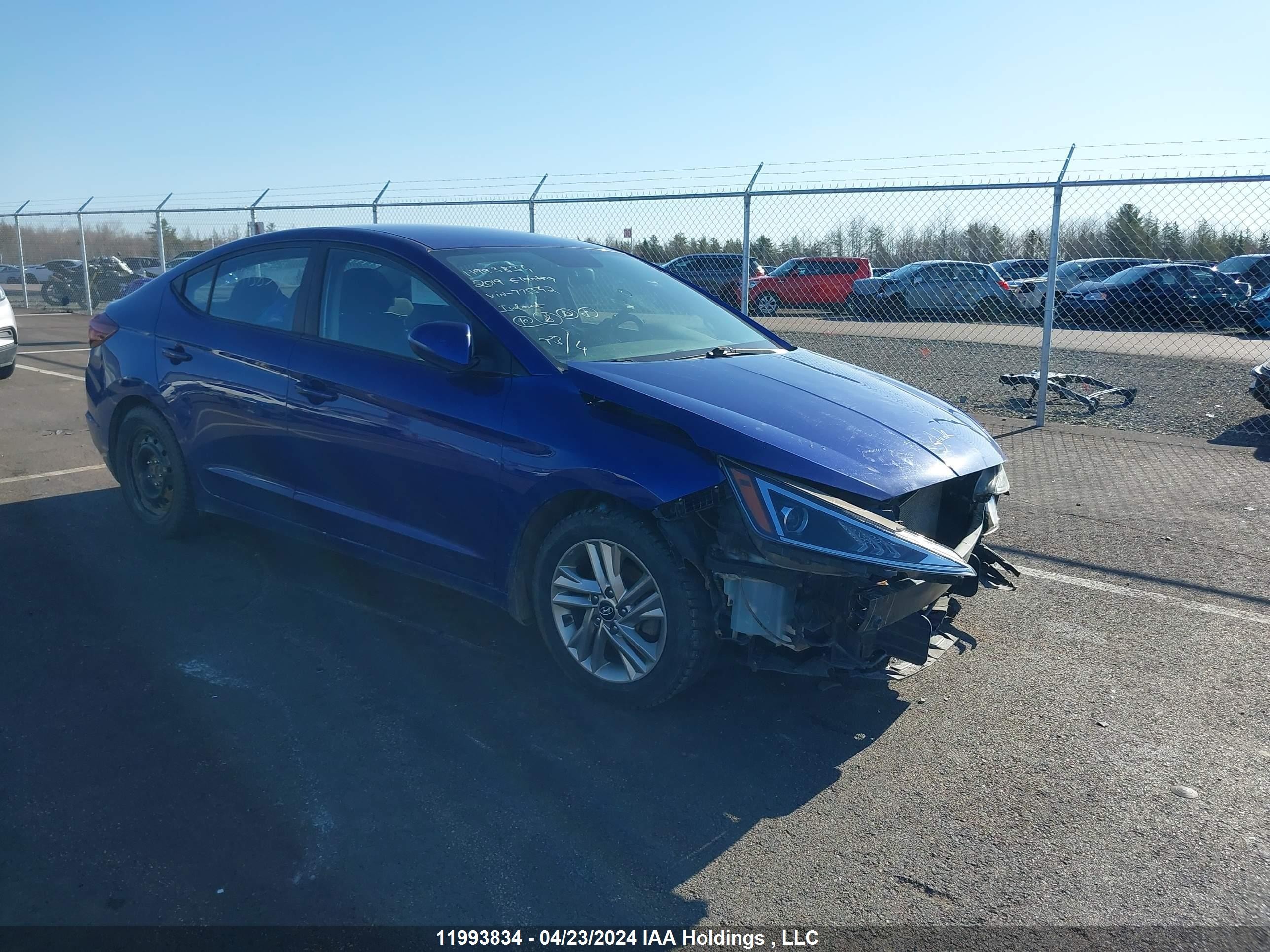 HYUNDAI ELANTRA 2019 kmhd84lf6ku775542