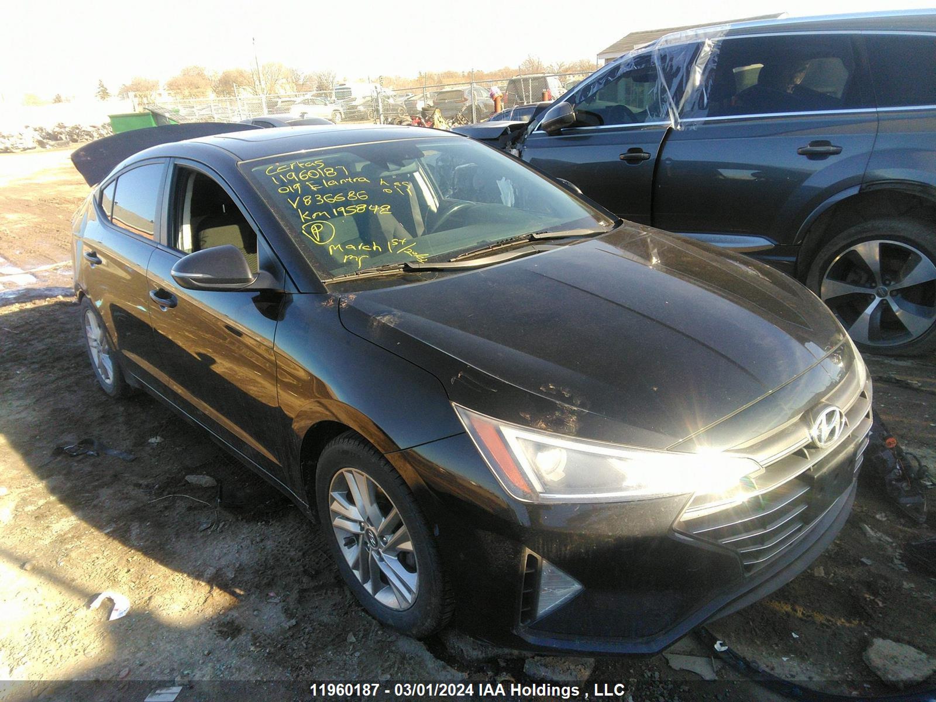 HYUNDAI ELANTRA 2019 kmhd84lf7ku836686