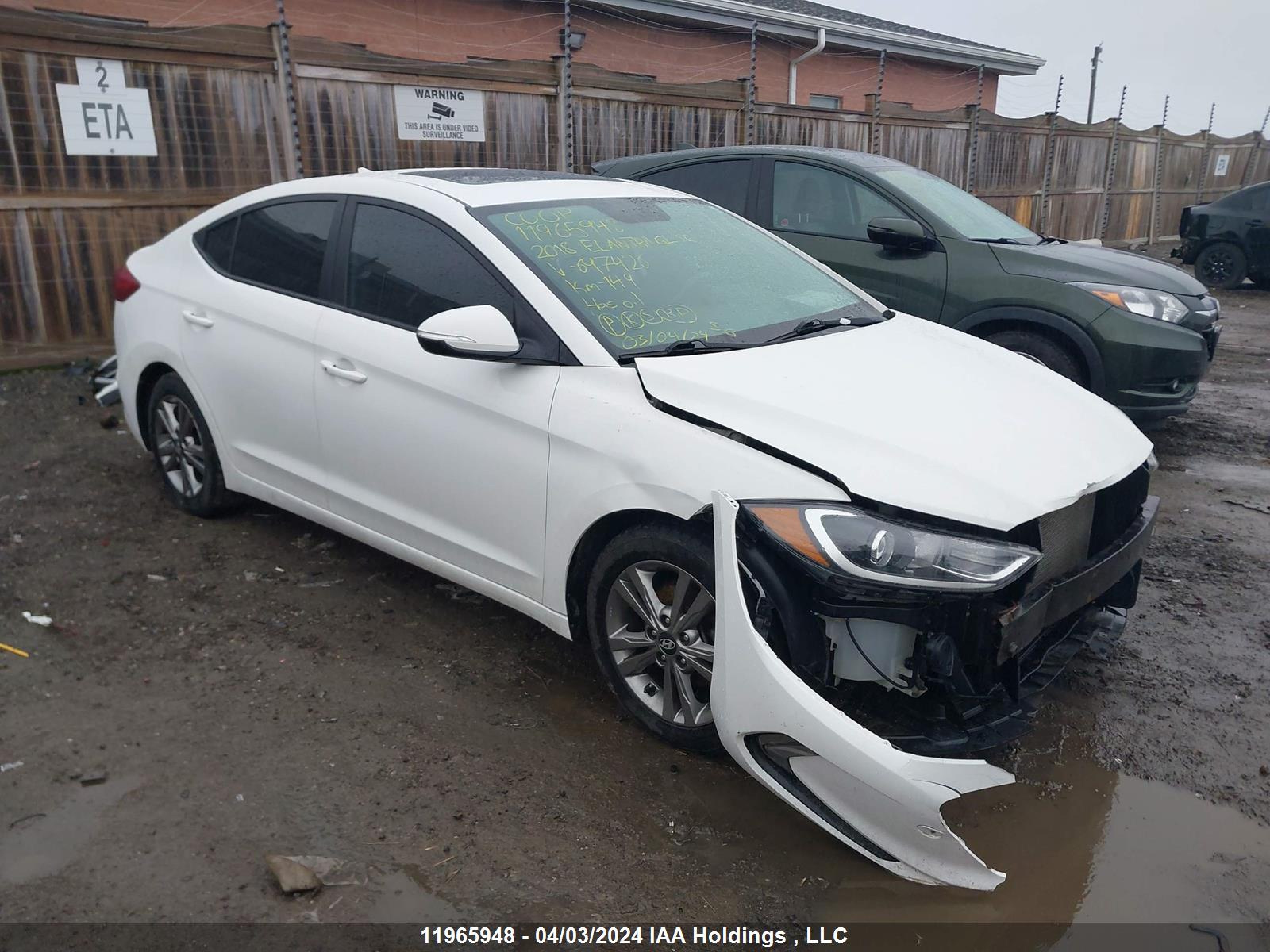 HYUNDAI ELANTRA 2018 kmhd84lfxju697426