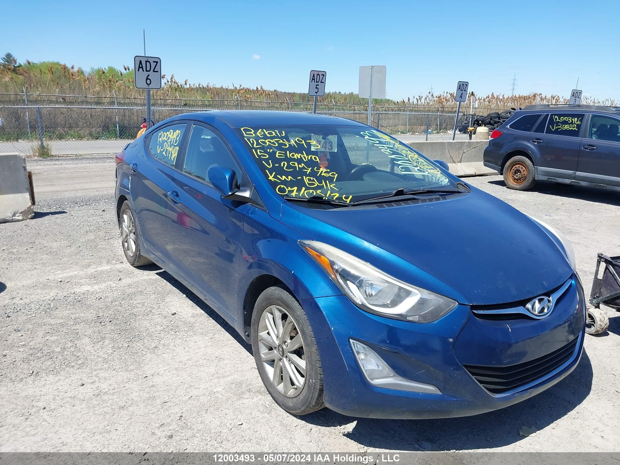 HYUNDAI ELANTRA 2015 kmhdh4ae9fu297469