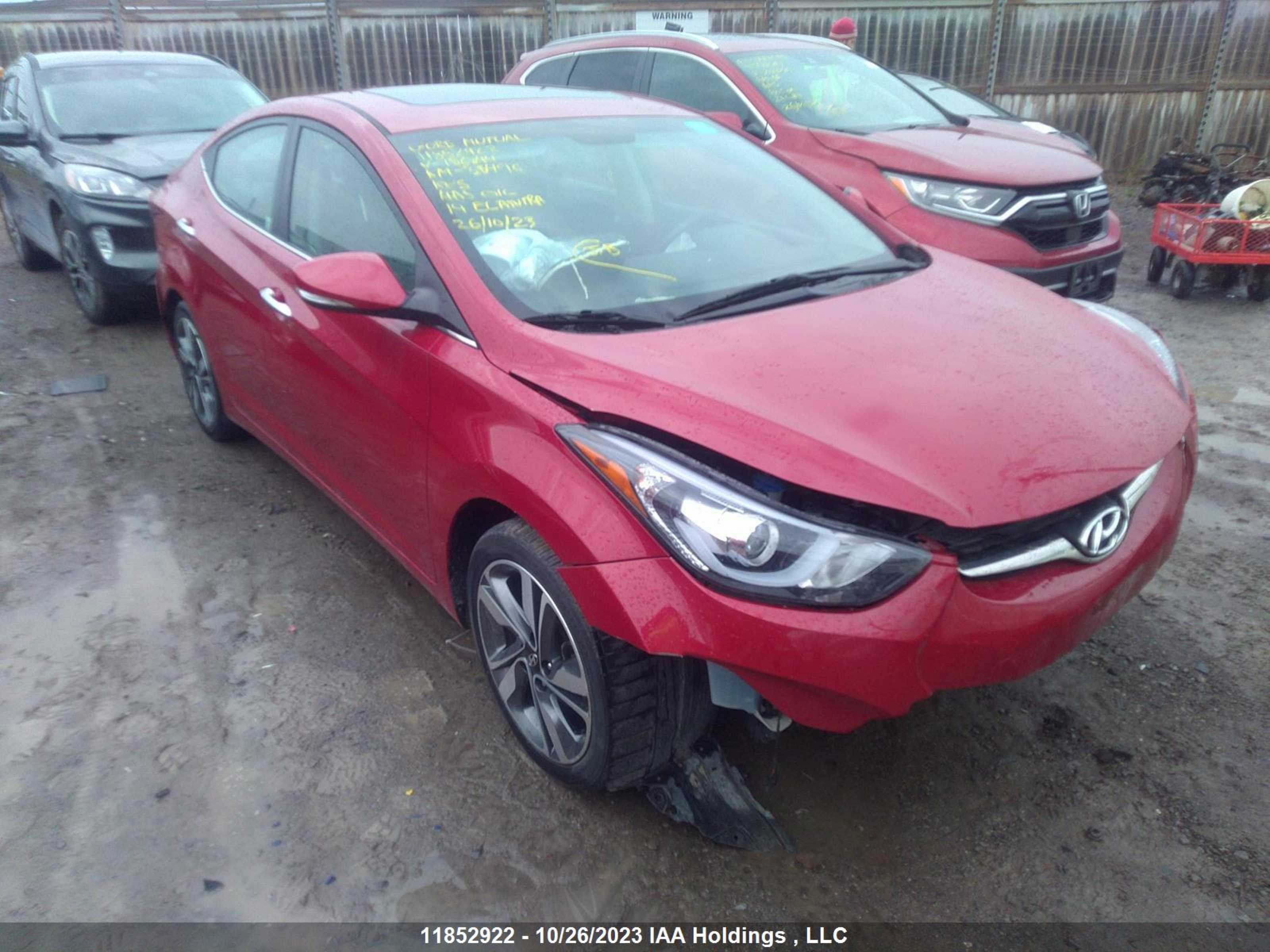 HYUNDAI ELANTRA 2014 kmhdh4ah1eu186844