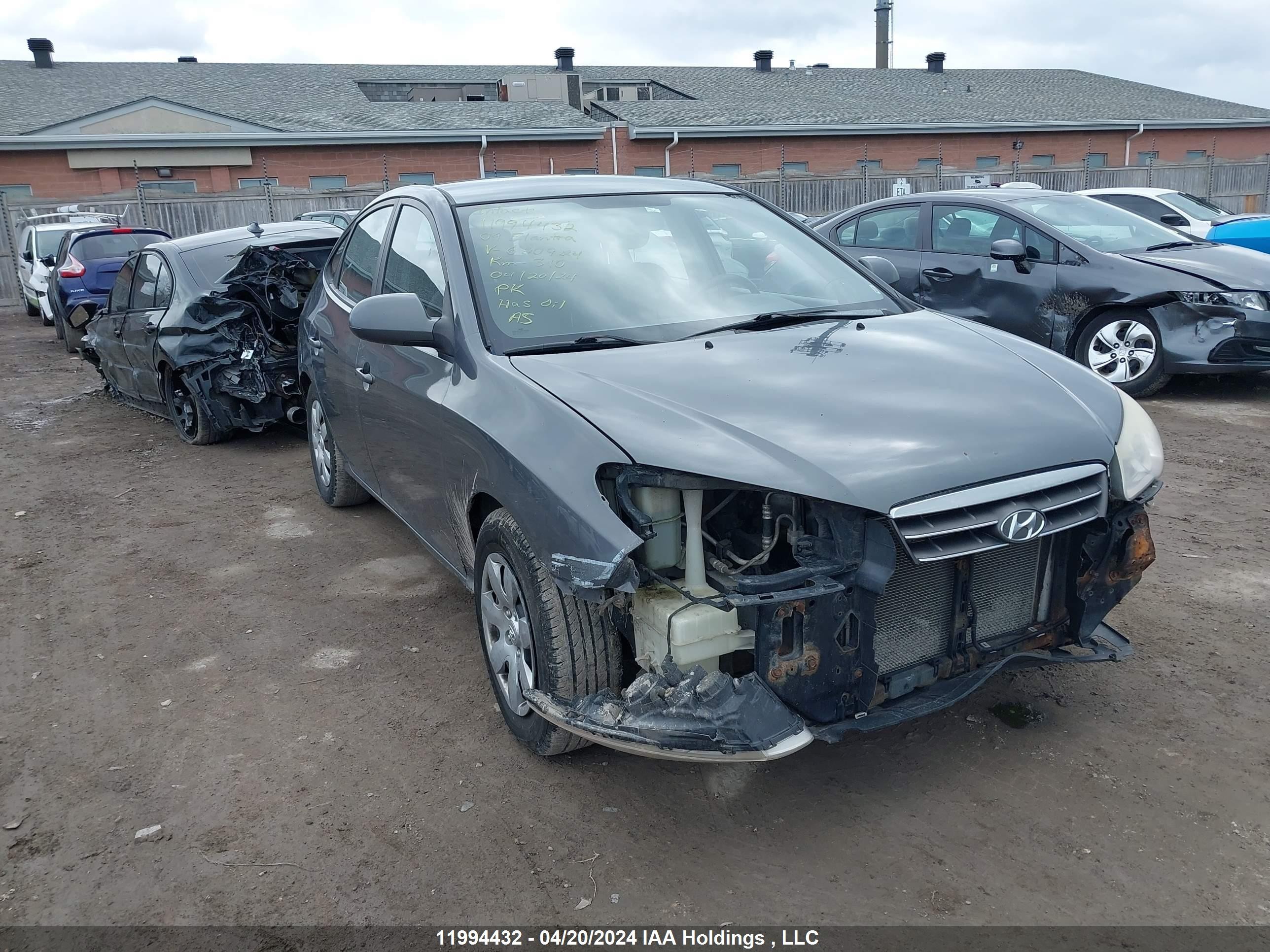 HYUNDAI ELANTRA 2009 kmhdu45d09u620924