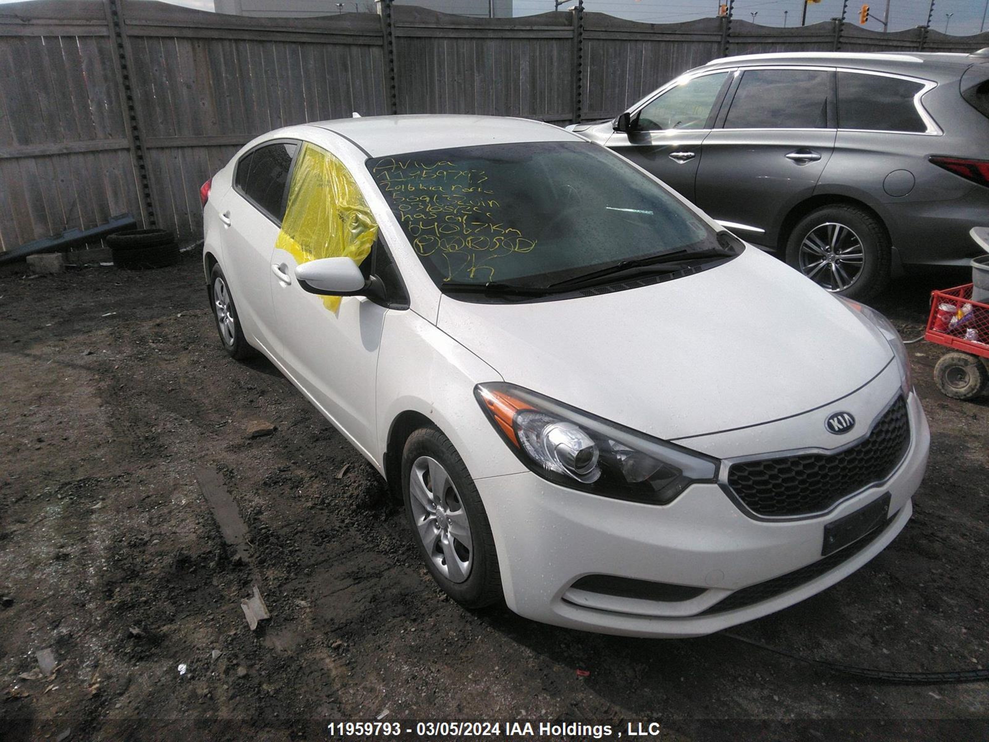 KIA FORTE 2016 knafk4a64g5509632