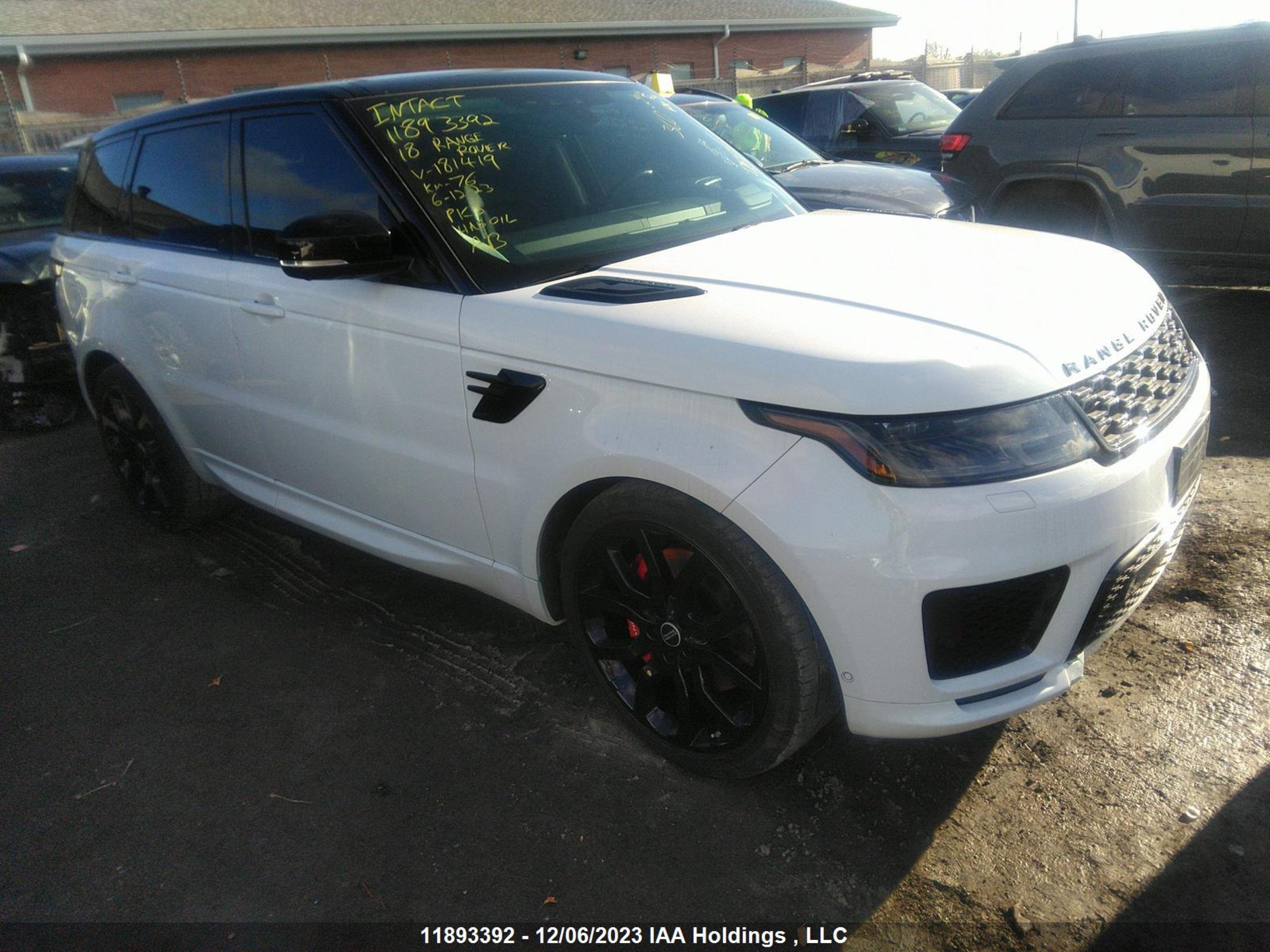 LAND ROVER RANGE ROVER SPORT 2018 salwr2re9ja181419