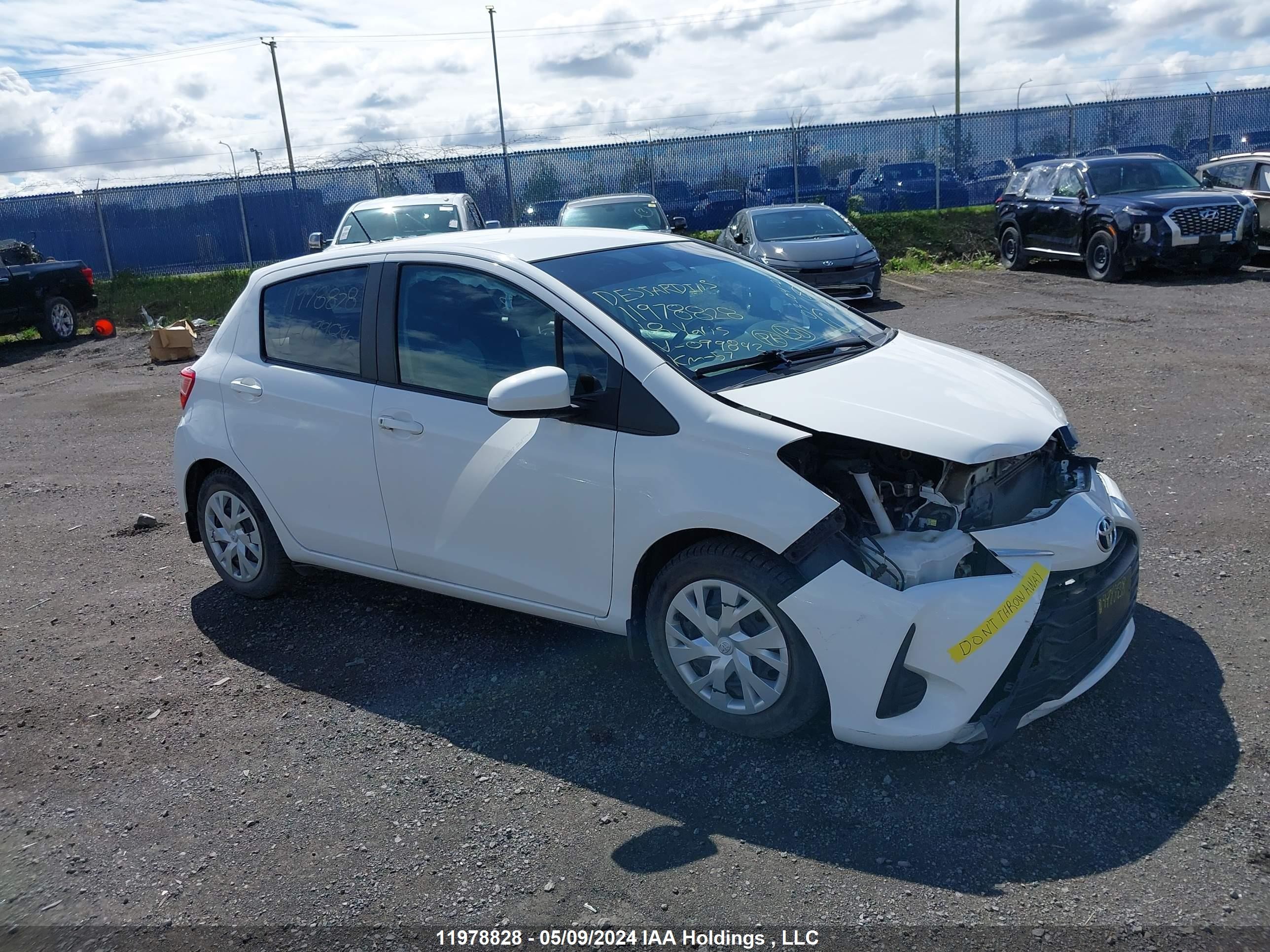 TOYOTA YARIS 2018 vnkktud34ja099842