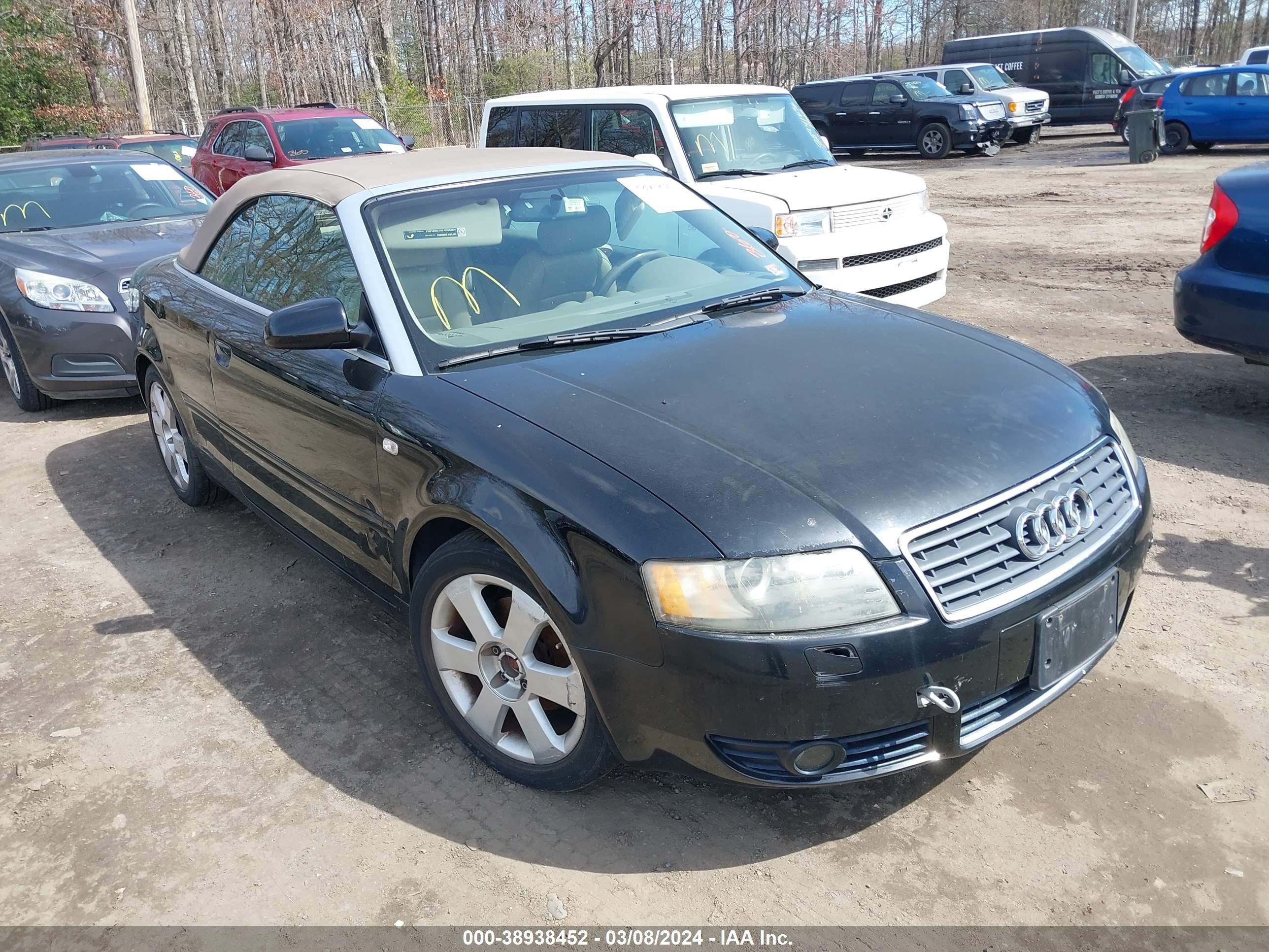 AUDI A4 2003 wauac48h63k031255