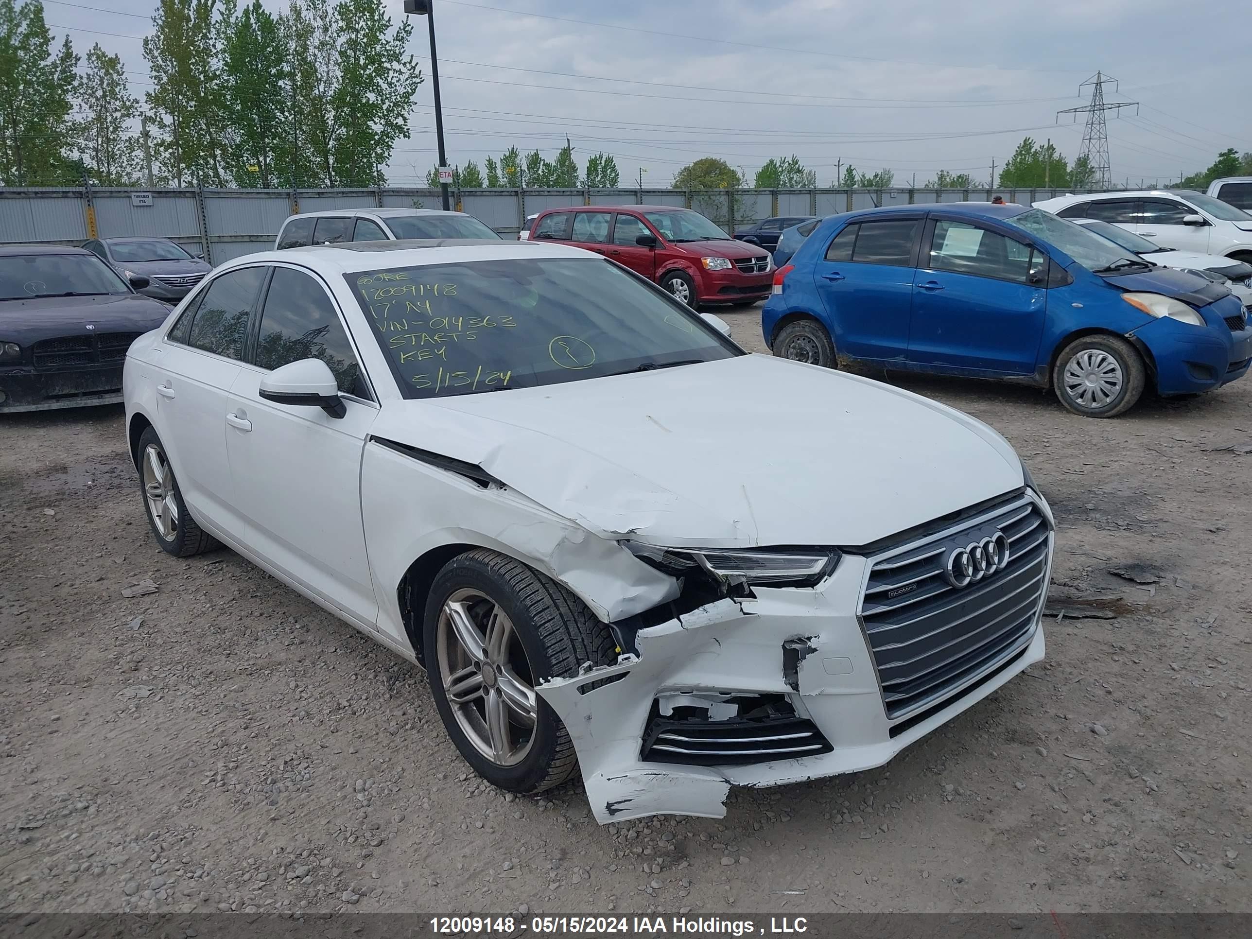 AUDI A4 2017 wauanaf43hn014363