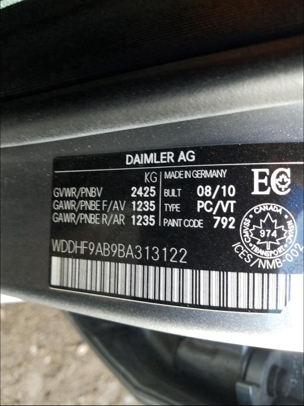 MERCEDES-BENZ E 550 4MAT 2011 wddhf9ab9ba313122