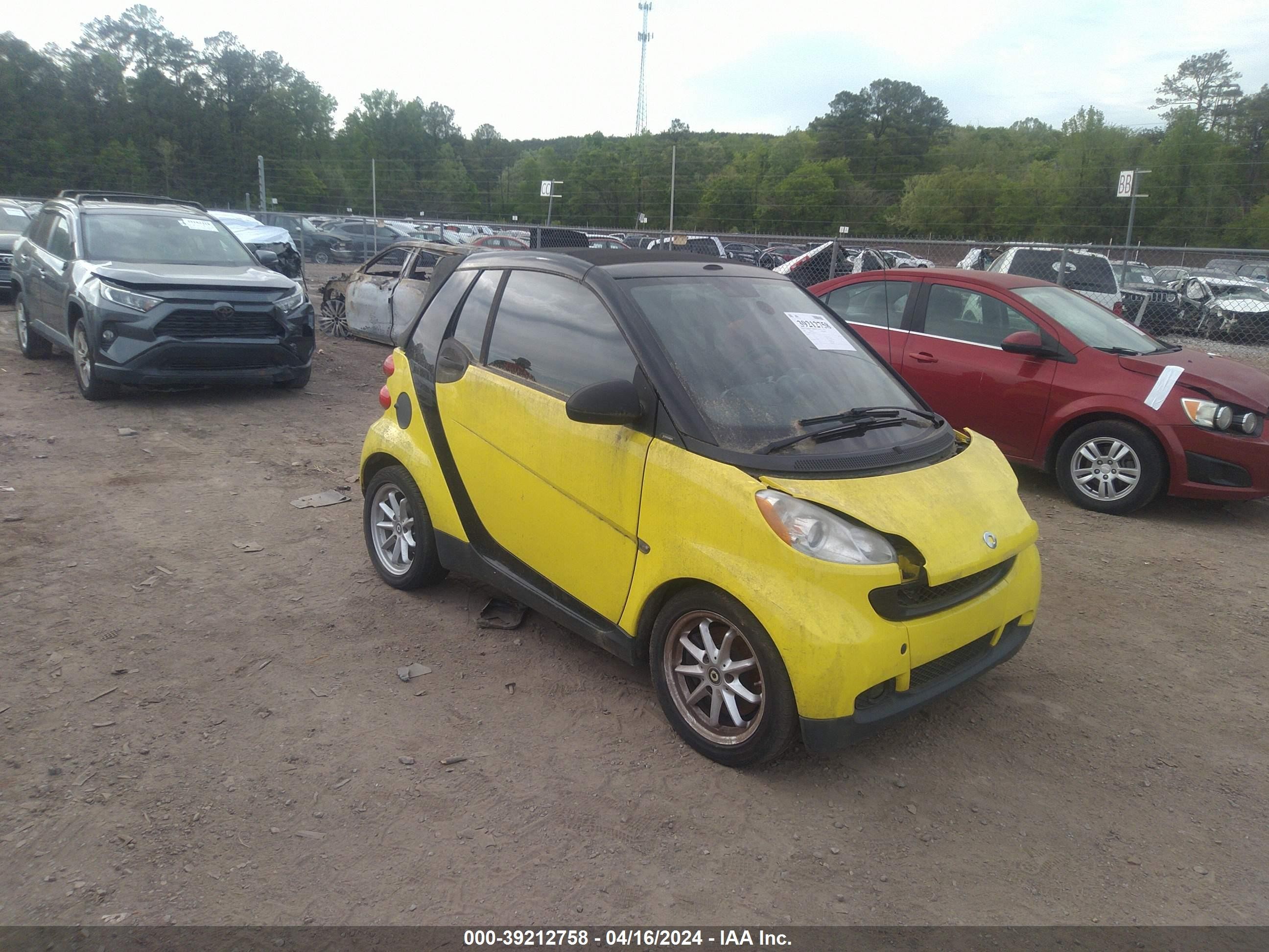 SMART FORTWO 2008 wmeek31x78k174663