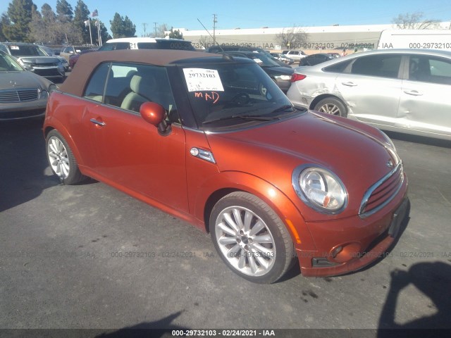 MINI COOPER CONVERTIBLE 2011 wmwzn3c54btz89405