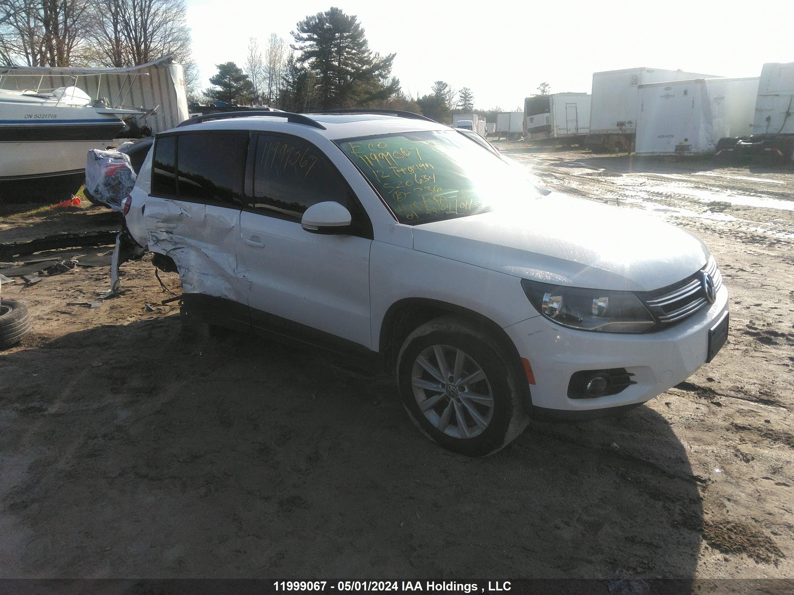 VOLKSWAGEN TIGUAN 2012 wvgbv7ax4cw520634