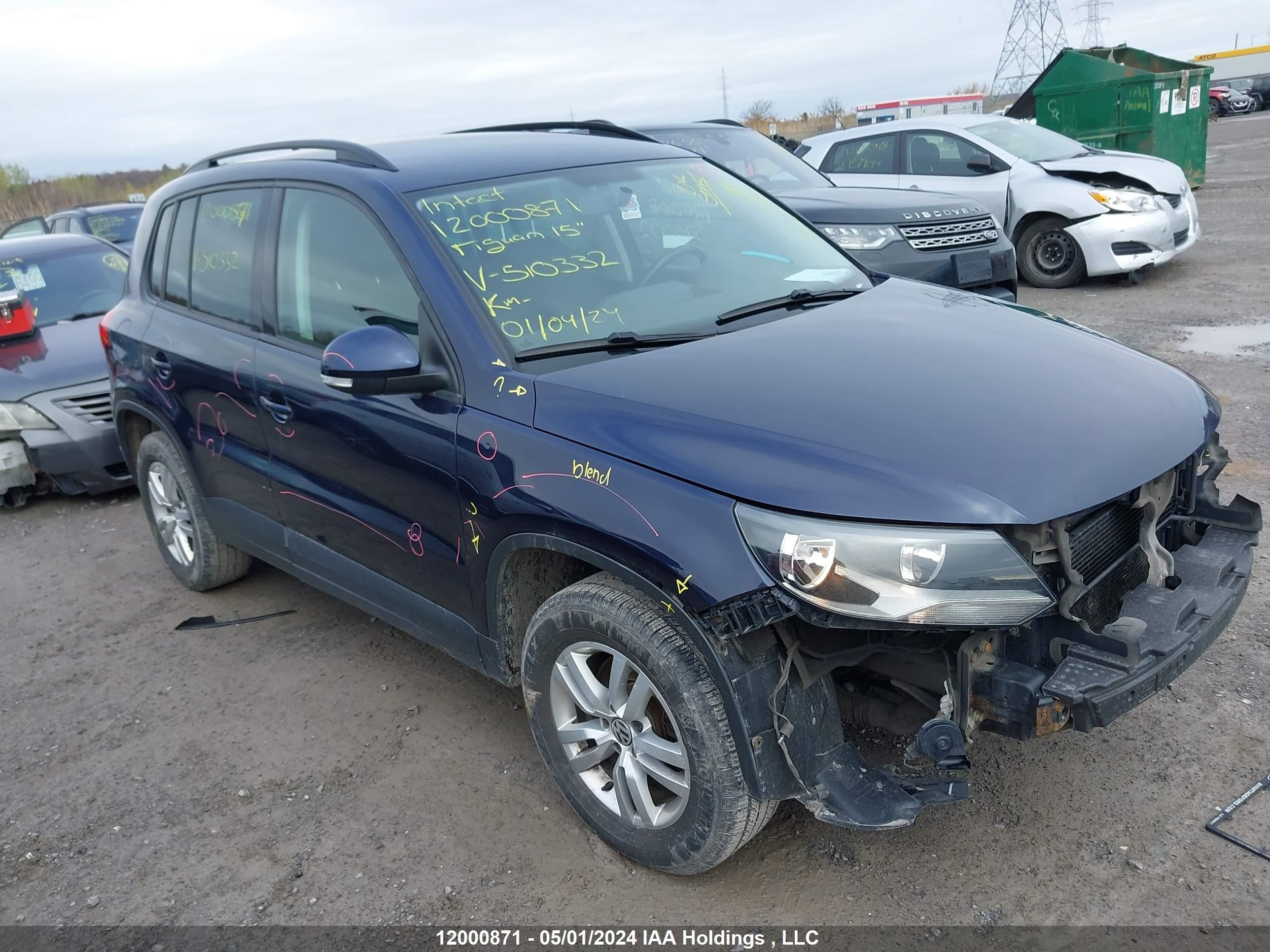 VOLKSWAGEN TIGUAN 2015 wvghv7ax6fw510332