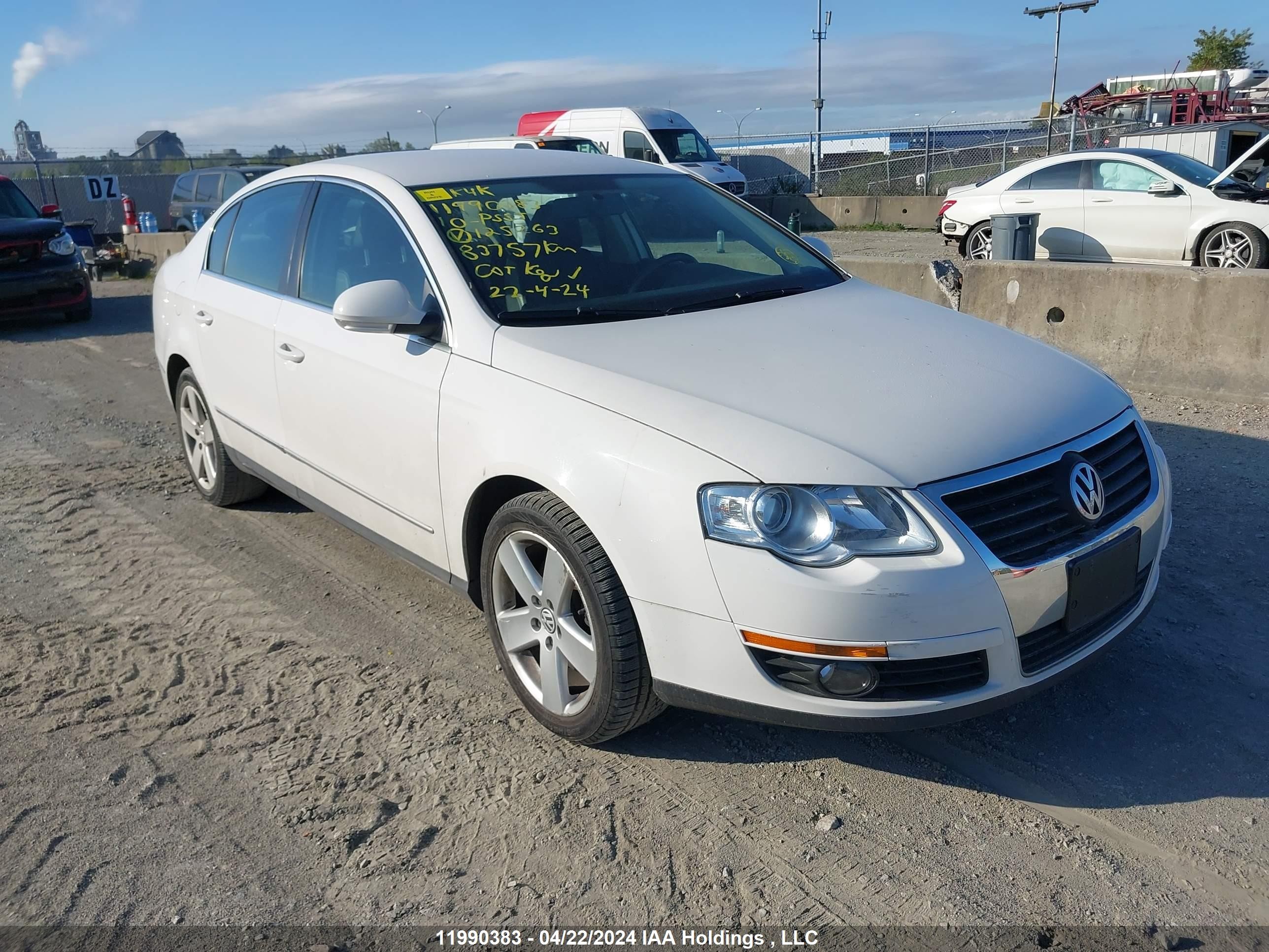 VOLKSWAGEN PASSAT 2010 wvwak9an6ae125263