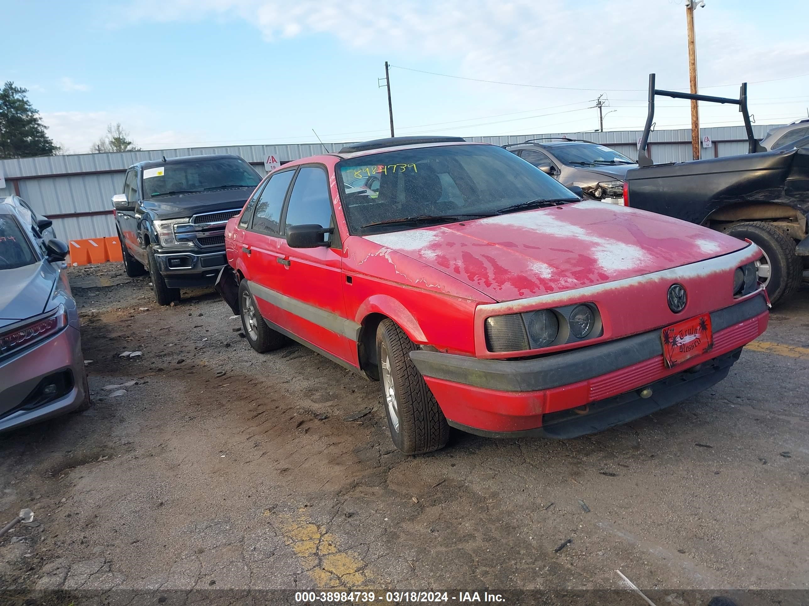 VOLKSWAGEN PASSAT 1993 wvwfb4314pe139741