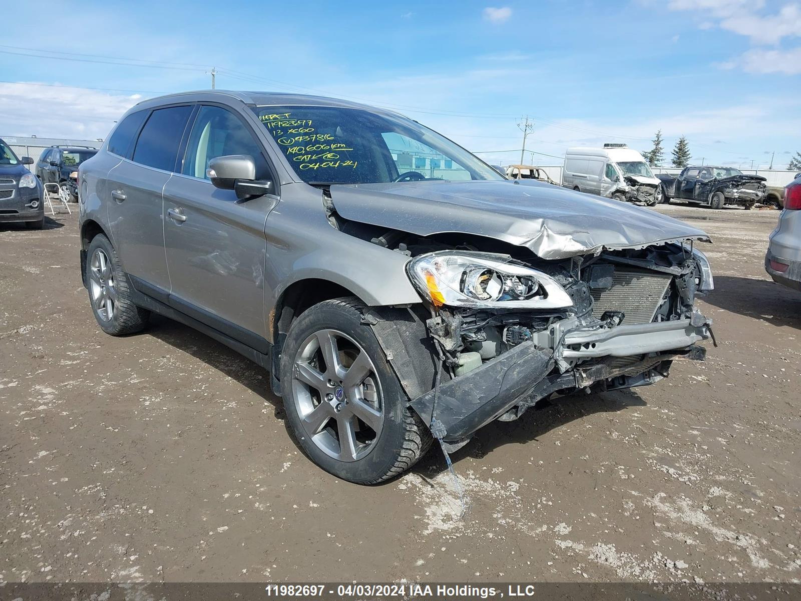 VOLVO XC60 2013 yv4902dz1d2437816