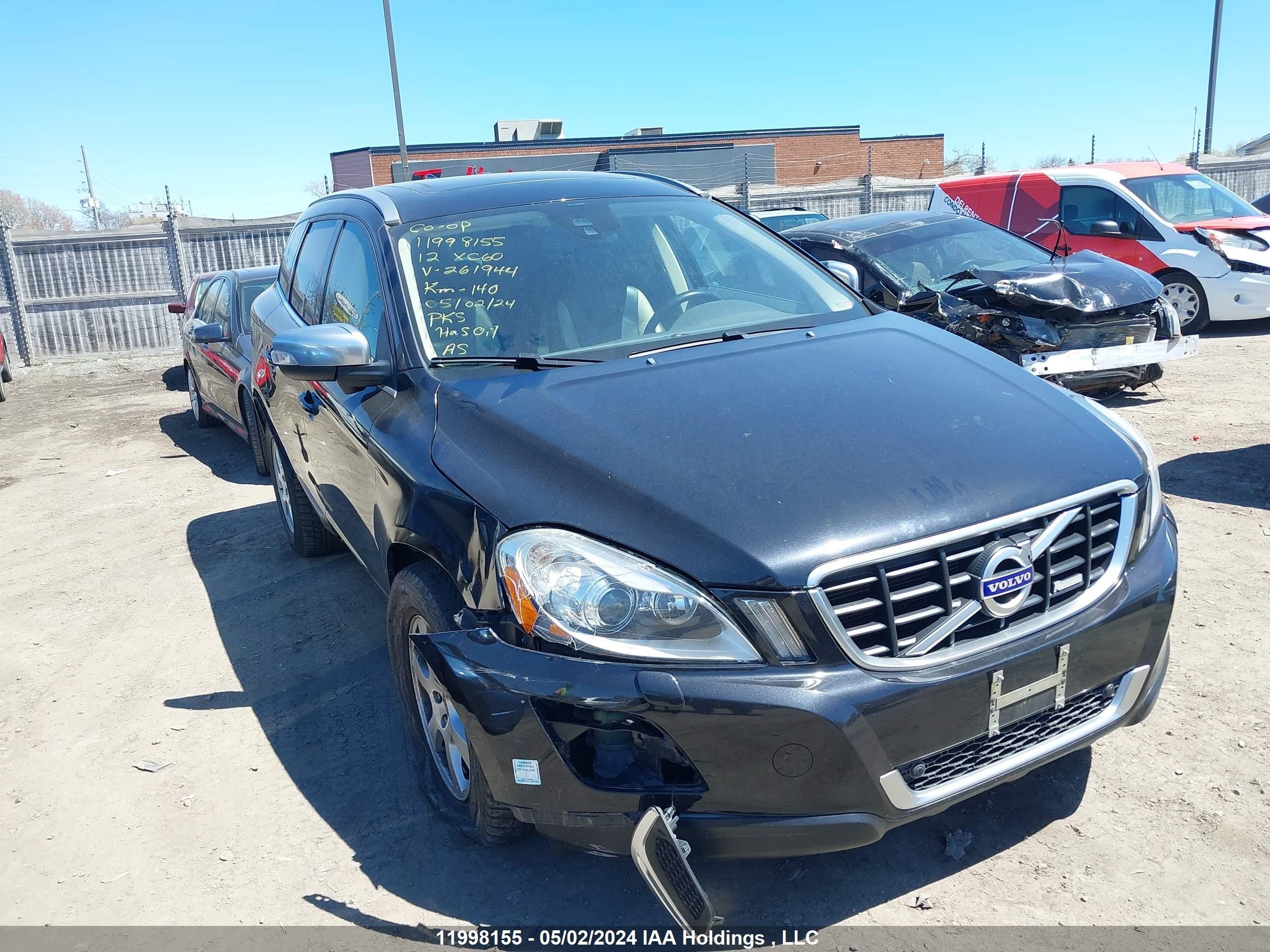 VOLVO XC60 2012 yv4902dz8c2261944